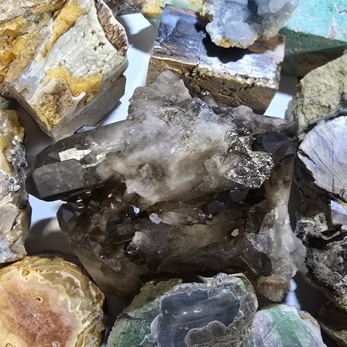Gem and mineral box lots - and,